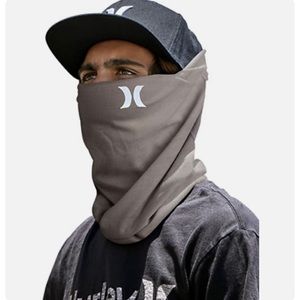 Hurley Multi-Functional Seamless Wear Gaiter Solid Grey Face Mask Scarf Beanie